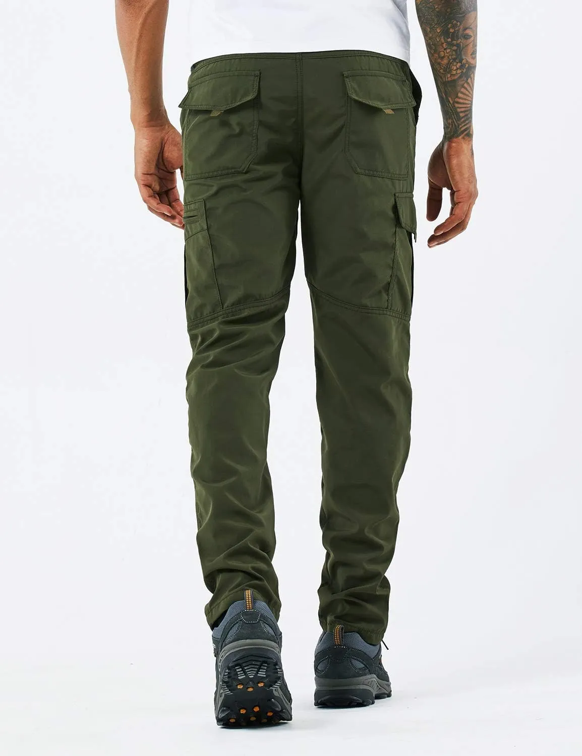 Men's Outdoor Hiking Pants Lightweight and Thick Fleece Cargo Climbing Camping Ski Trousers