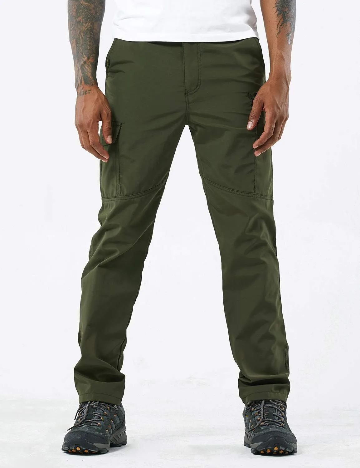 Men's Outdoor Hiking Pants Lightweight and Thick Fleece Cargo Climbing Camping Ski Trousers