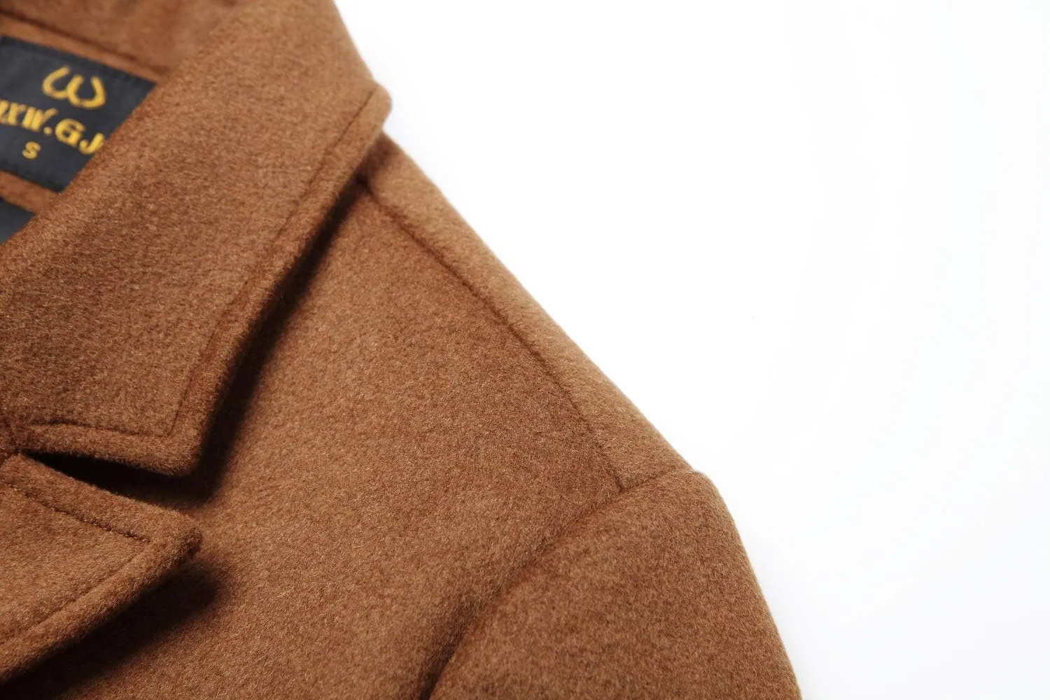 Men's Premium Wool Blend Double Breasted Long Pea Coat