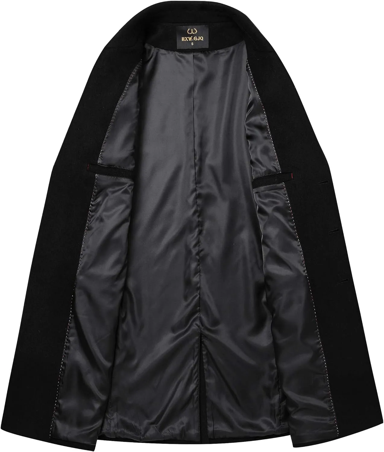 Men's Premium Wool Blend Double Breasted Long Pea Coat