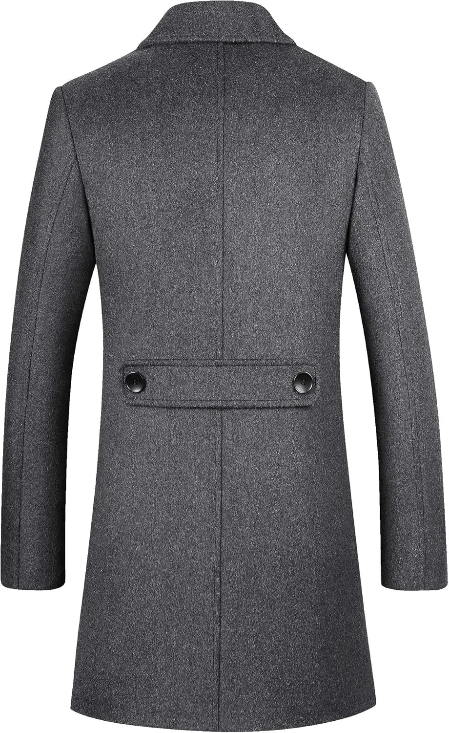 Men's Premium Wool Blend Double Breasted Long Pea Coat