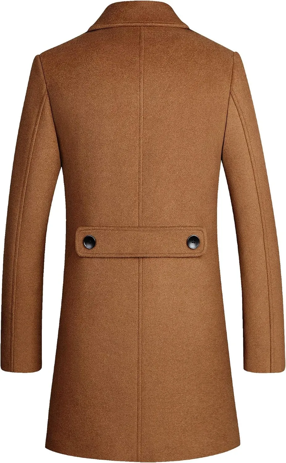 Men's Premium Wool Blend Double Breasted Long Pea Coat
