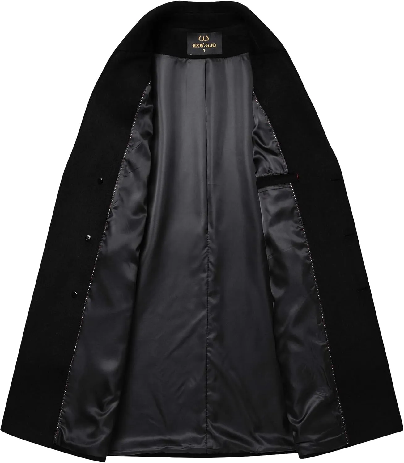 Men's Premium Wool Blend Double Breasted Long Pea Coat