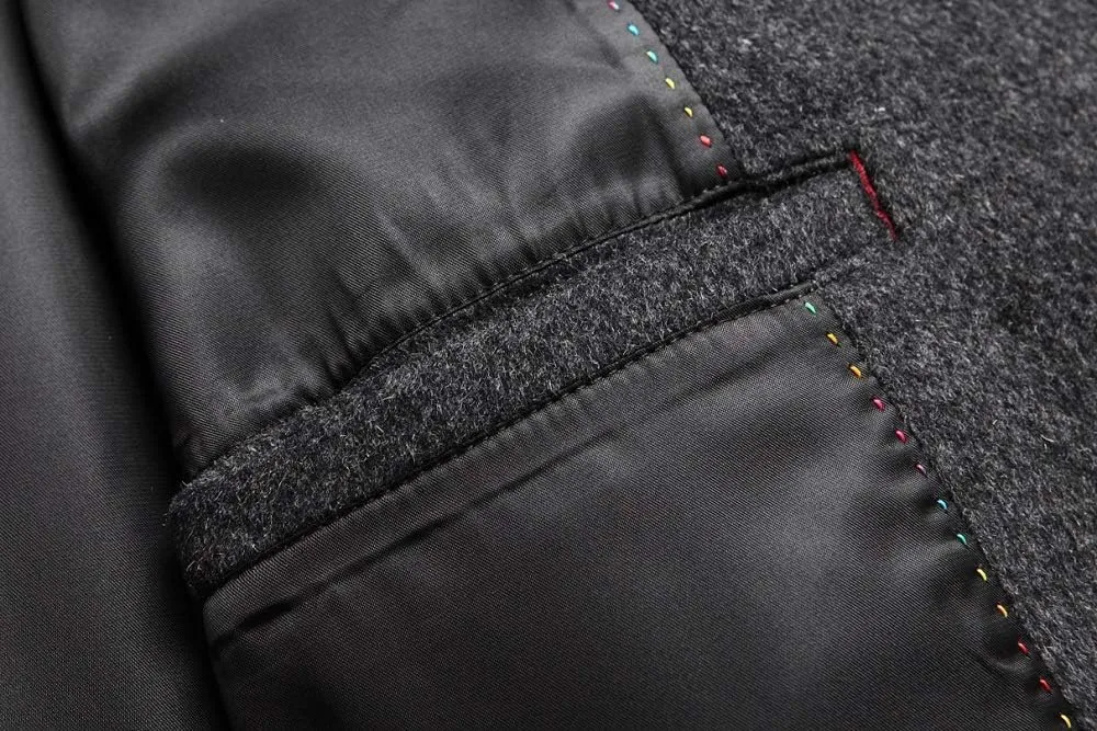 Men's Premium Wool Blend Double Breasted Long Pea Coat