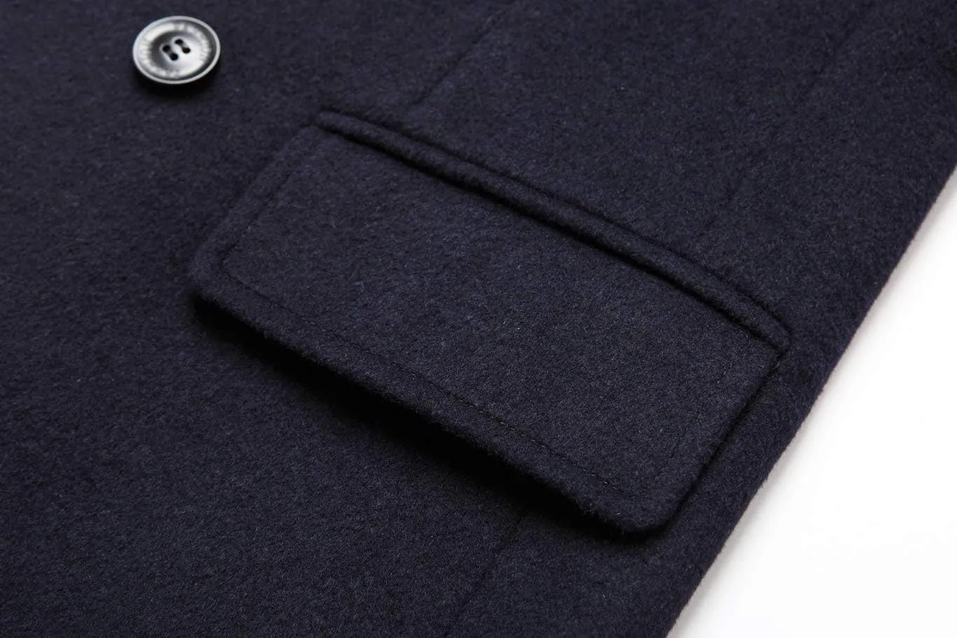 Men's Premium Wool Blend Double Breasted Long Pea Coat