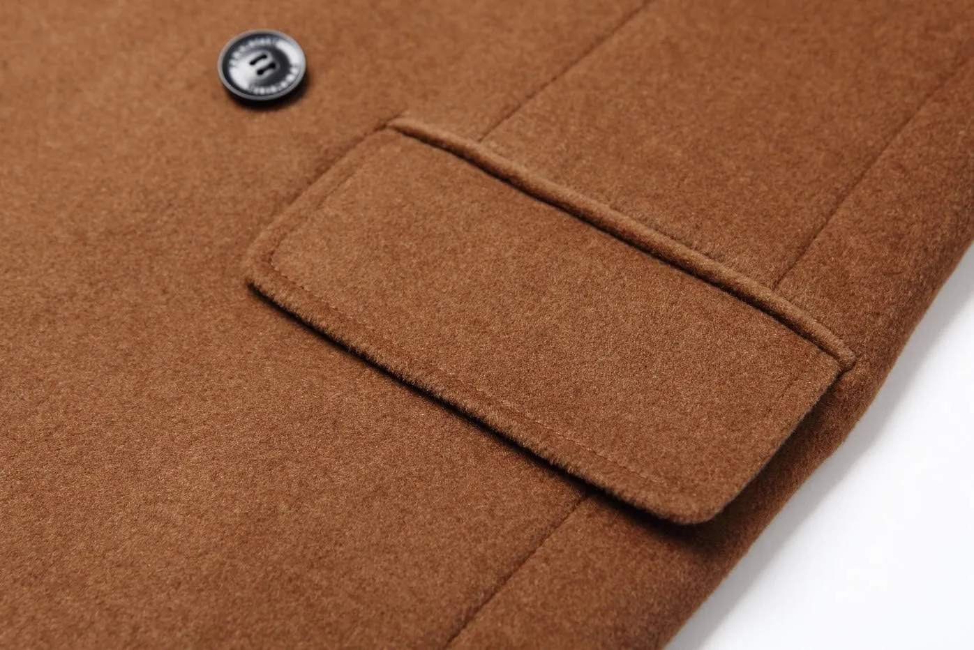 Men's Premium Wool Blend Double Breasted Long Pea Coat