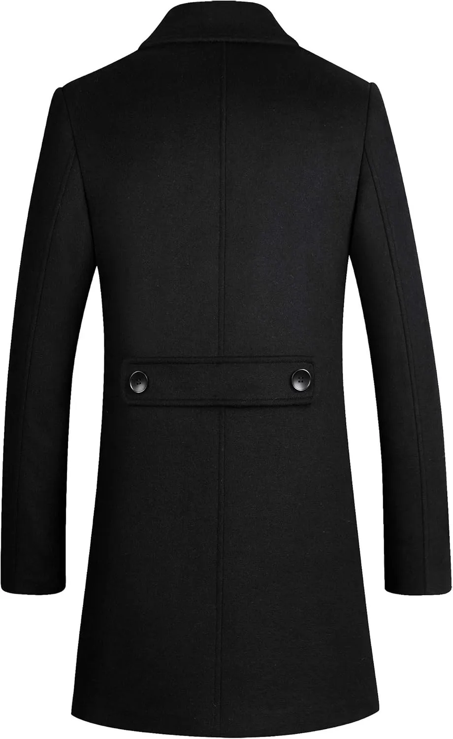 Men's Premium Wool Blend Double Breasted Long Pea Coat