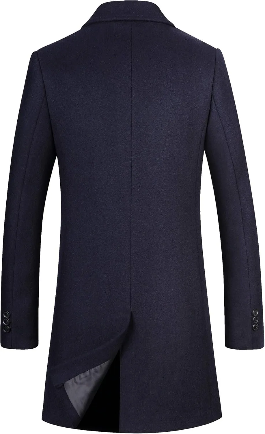 Men's Premium Wool Blend Double Breasted Long Pea Coat