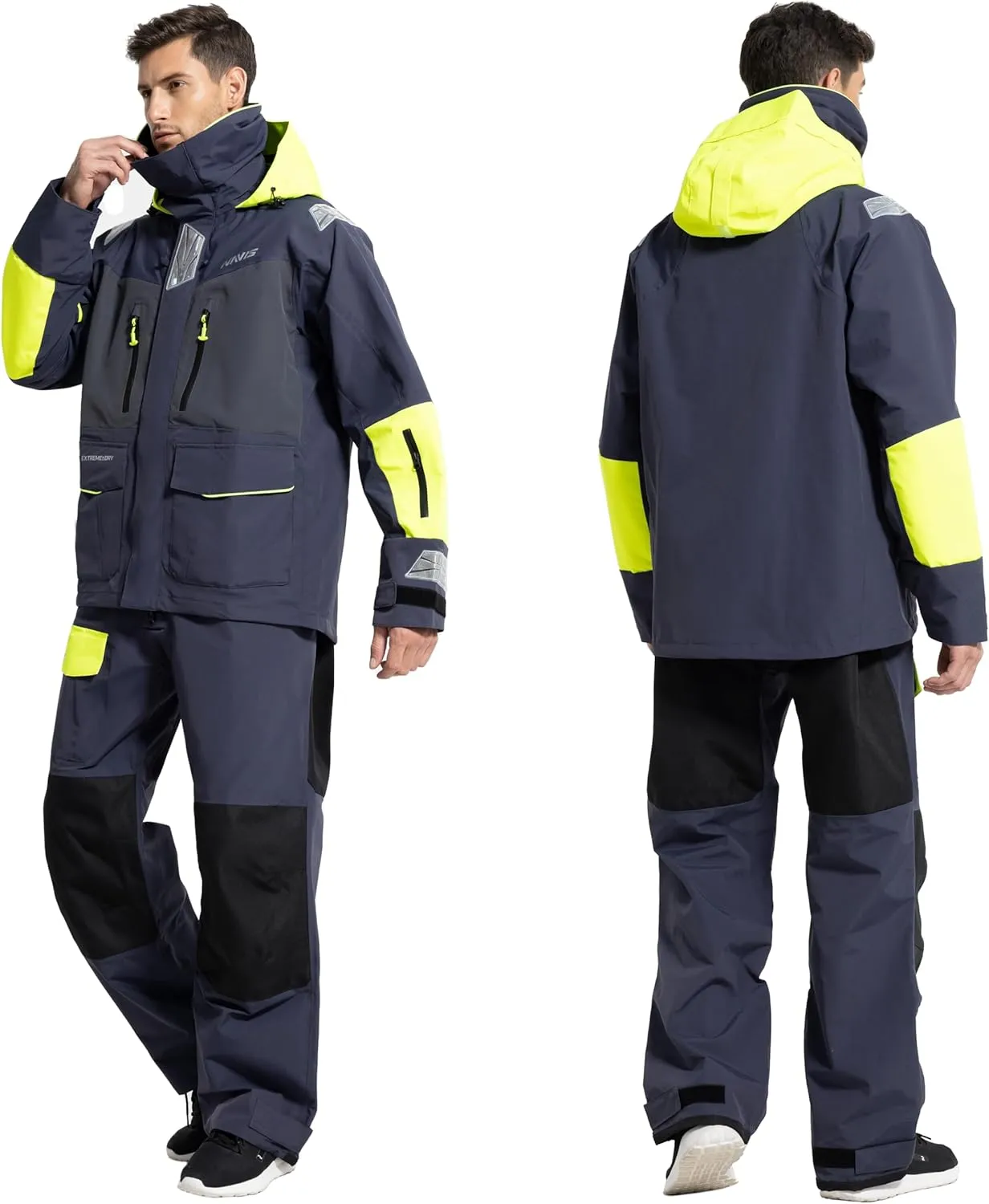 Men's Sailing Jacket & Bib Pants - Ocean PRO 3-Layer Shell, Waterproof, Breathable, Durable Combo Set