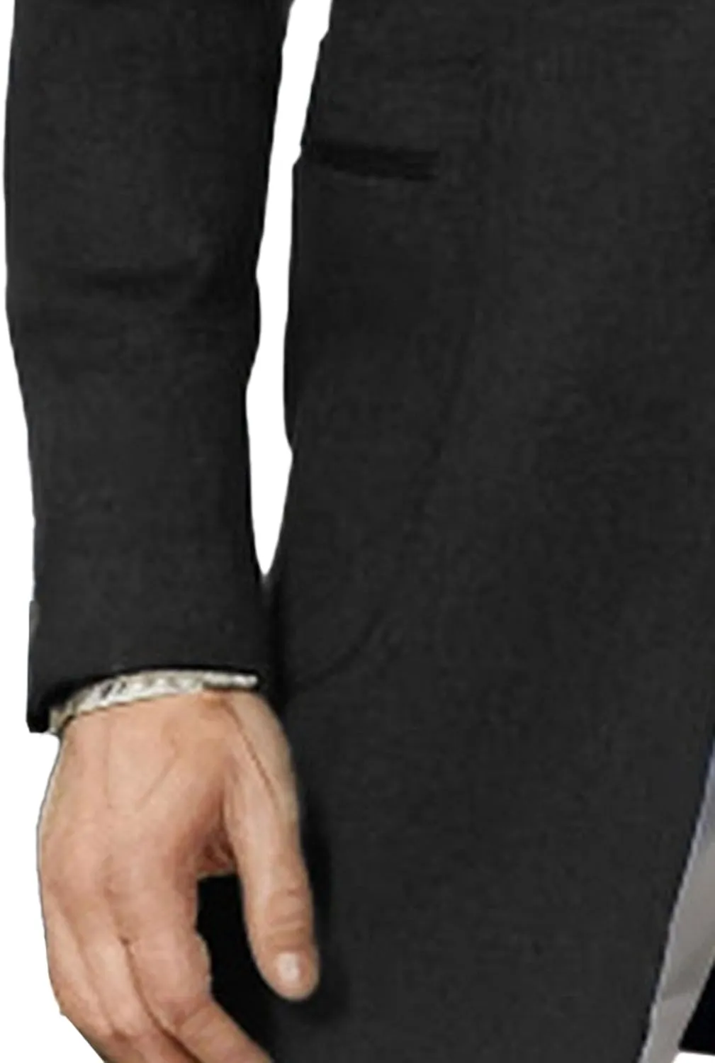Men's Single Breasted Business Windbreaker Woolen Blend Long Trench Coat with Pocket Fall Winter Business Coat