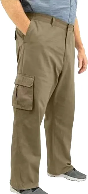 Men's Straight Flex Cargo Pant Trendy Slim Fit Work Pockets Trousers Casual Vintage Paratrooper Slack