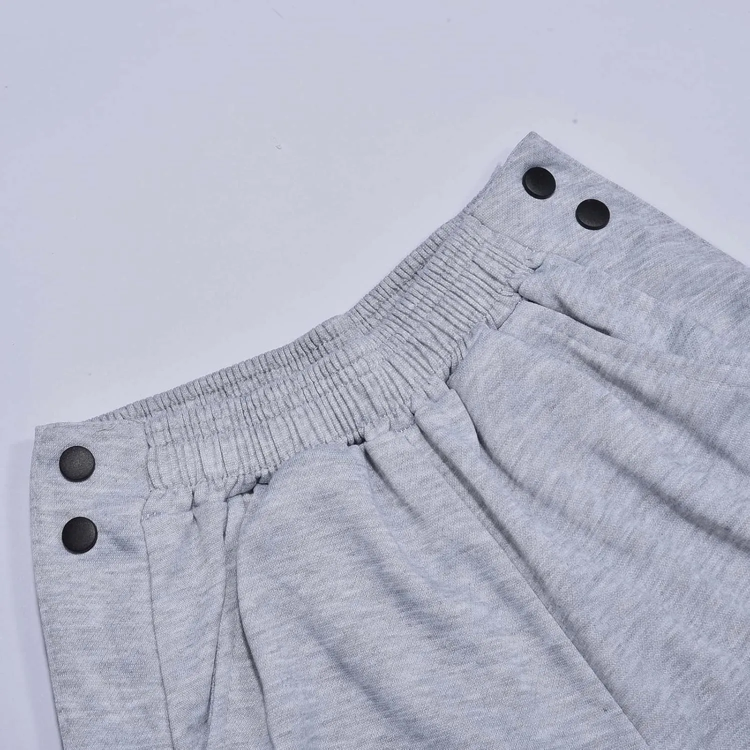 Mens Streetwear Cargo Jogger Pants Loose Fit Button Side Basketball Training Joggers with Elastic Cuffs Sweatpants