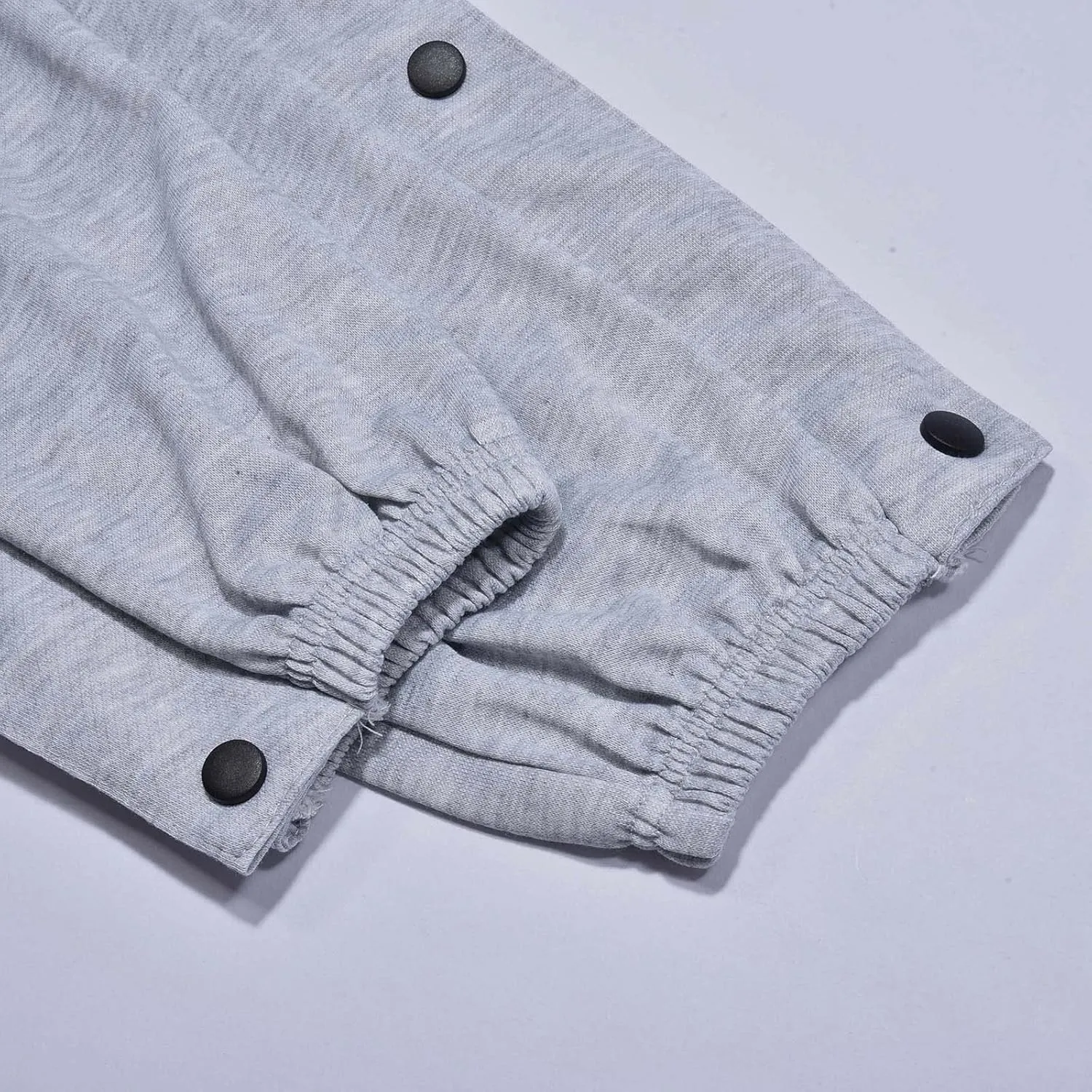 Mens Streetwear Cargo Jogger Pants Loose Fit Button Side Basketball Training Joggers with Elastic Cuffs Sweatpants