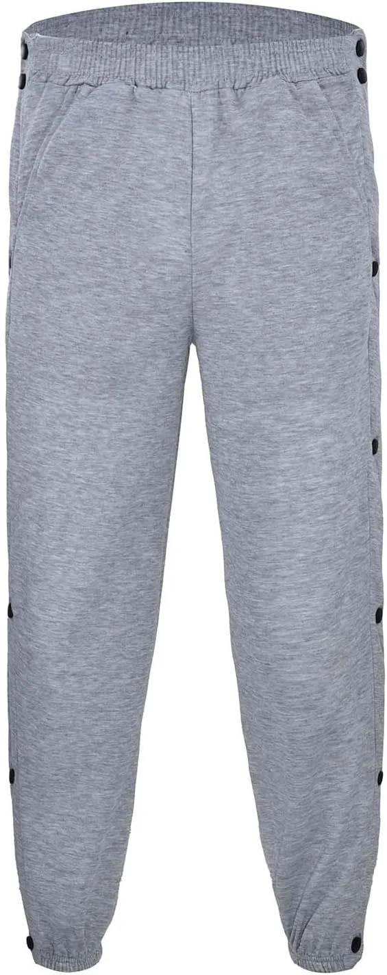 Mens Streetwear Cargo Jogger Pants Loose Fit Button Side Basketball Training Joggers with Elastic Cuffs Sweatpants