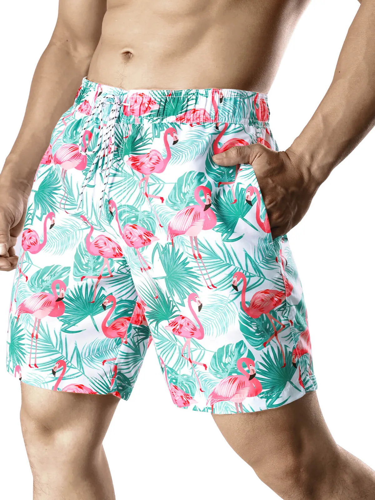 Men's Summer Funny Print Quick Dry Beach Swimming Trunks
