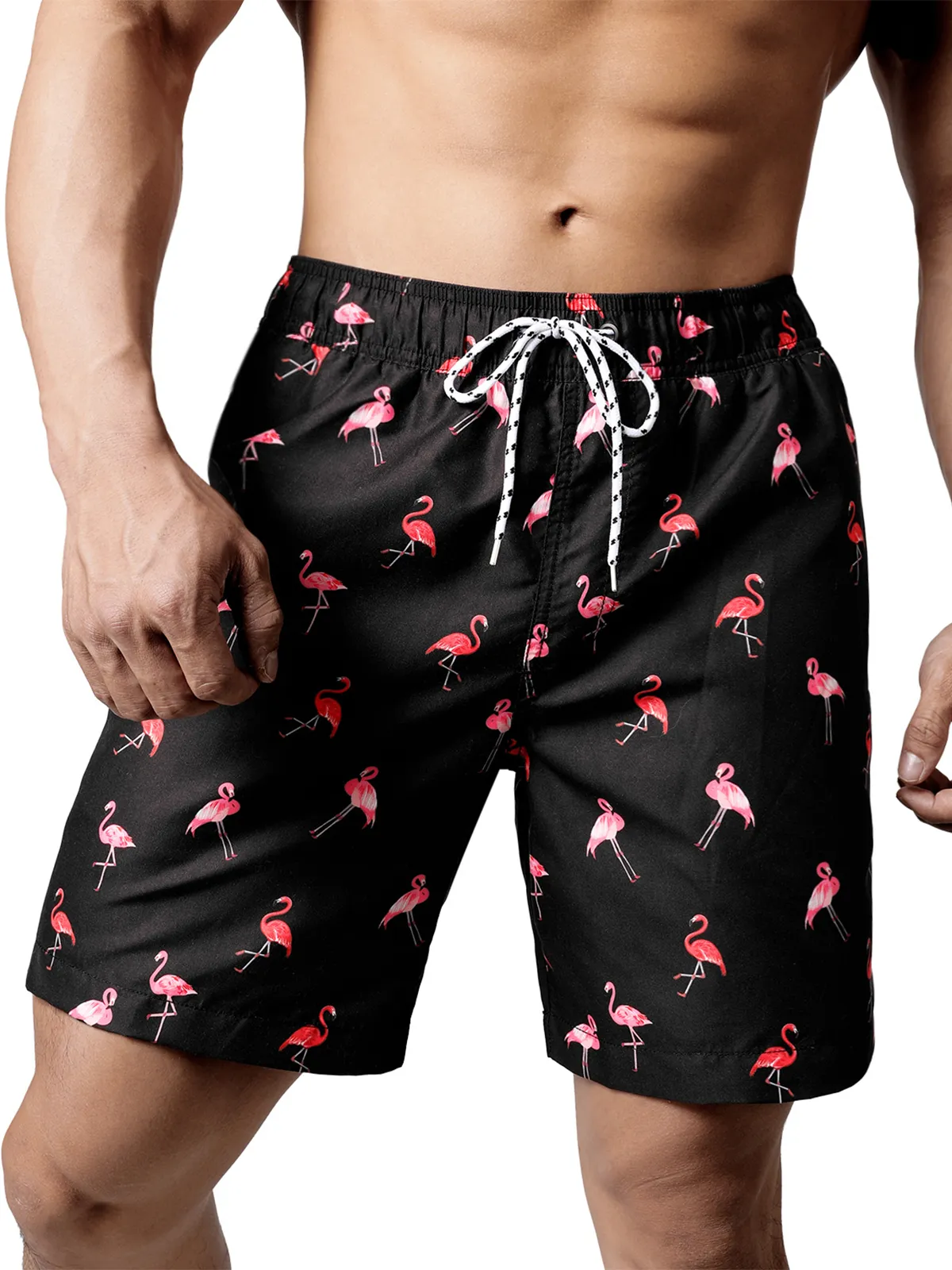 Men's Summer Funny Print Quick Dry Beach Swimming Trunks