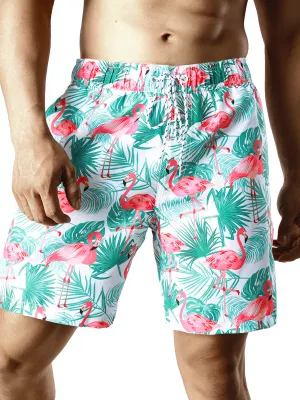 Men's Summer Funny Print Quick Dry Beach Swimming Trunks