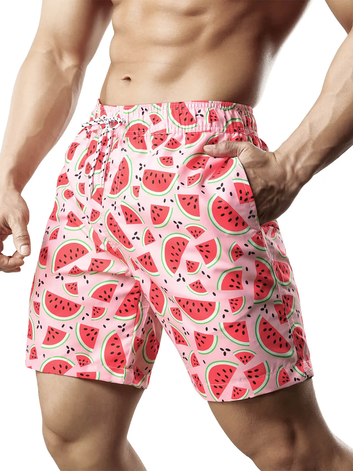 Men's Summer Funny Print Quick Dry Beach Swimming Trunks
