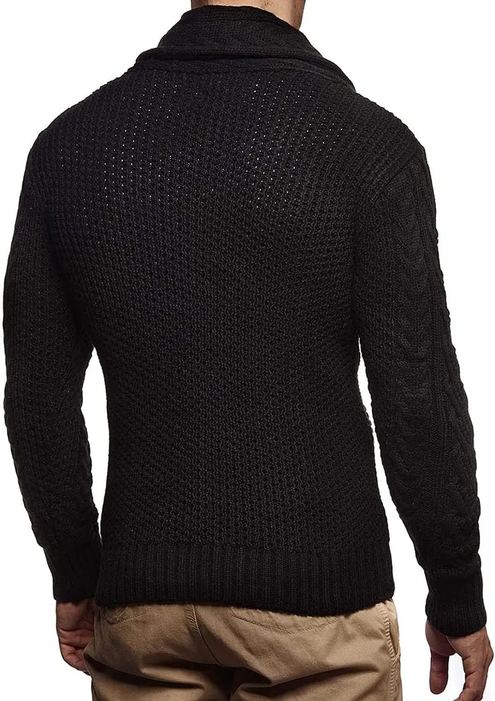 Men's Turtleneck Cable Knit Button Down Cardigan,Fall Winter Pullover Casual Sweaters