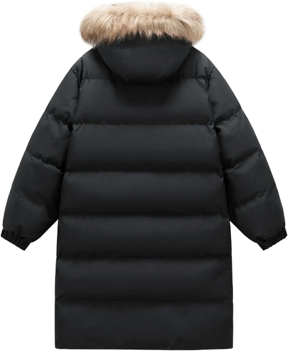 Men's Winter Hooded Long Thick Warm Down Jacket Cotton Padded Coat Couple's Casual Large Pocket Parka