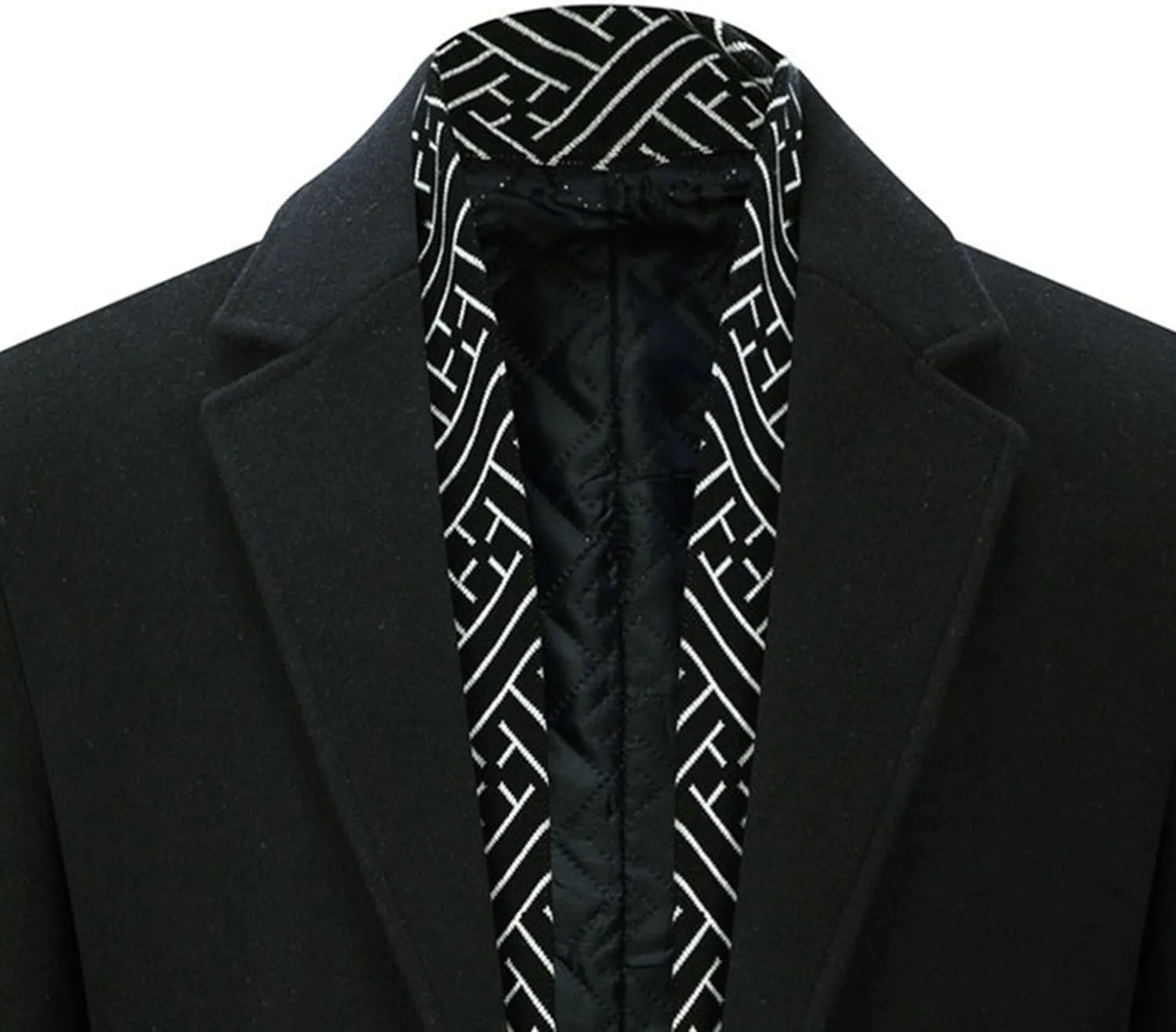 Men's Winter Trench Overcoat Coat Wool Blend Casual Suit Jacket Slim Fit Two Buttons Business Jacket