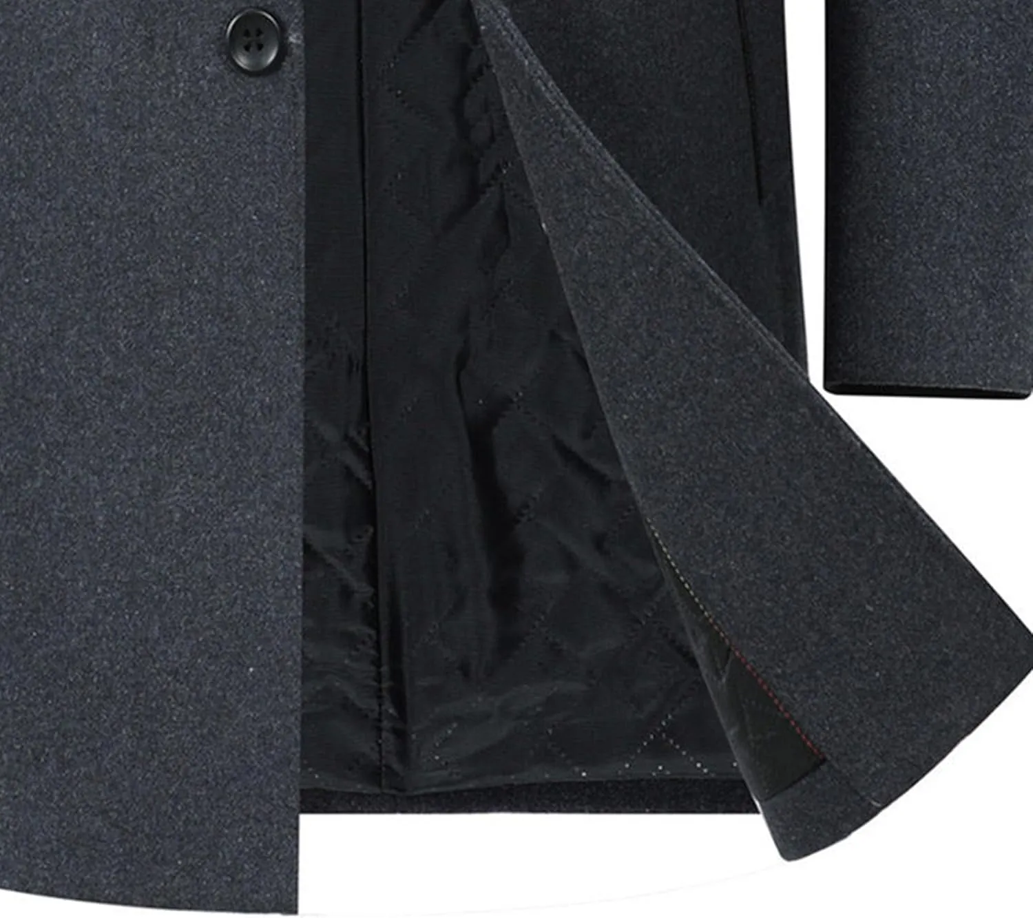 Men's Winter Trench Overcoat Coat Wool Blend Casual Suit Jacket Slim Fit Two Buttons Business Jacket