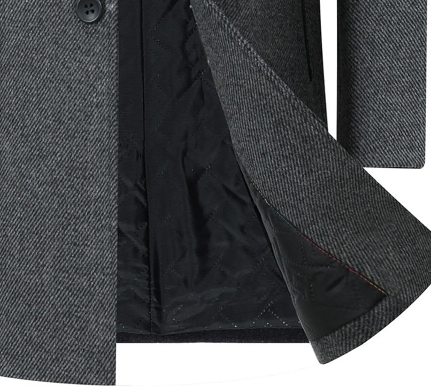 Men's Winter Trench Overcoat Coat Wool Blend Casual Suit Jacket Slim Fit Two Buttons Business Jacket