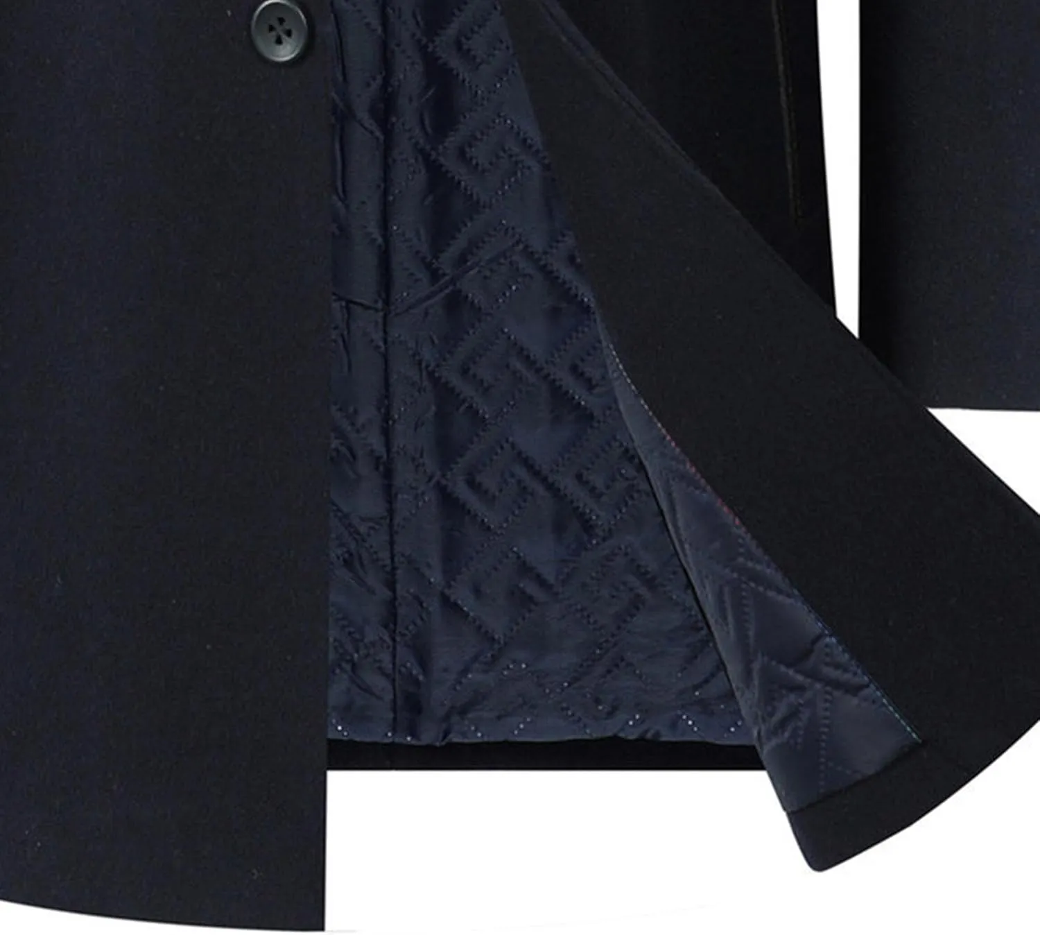 Men's Winter Trench Overcoat Coat Wool Blend Casual Suit Jacket Slim Fit Two Buttons Business Jacket