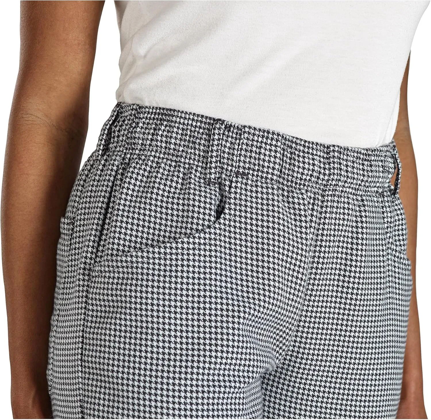 Mercer Culinary M61071HTM Genesis Women's Chef Cargo Pant in Hounds Tooth, Medium, Black/White