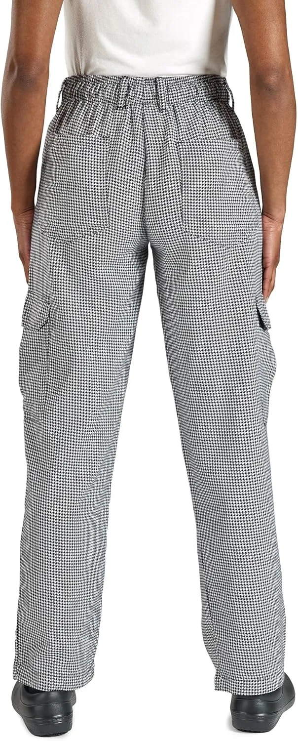 Mercer Culinary M61071HTM Genesis Women's Chef Cargo Pant in Hounds Tooth, Medium, Black/White