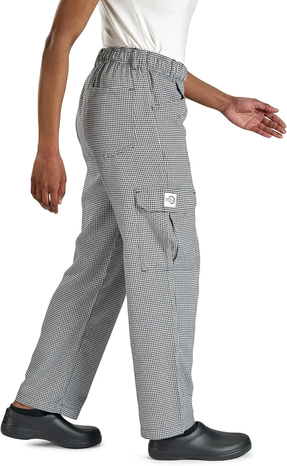 Mercer Culinary M61071HTM Genesis Women's Chef Cargo Pant in Hounds Tooth, Medium, Black/White