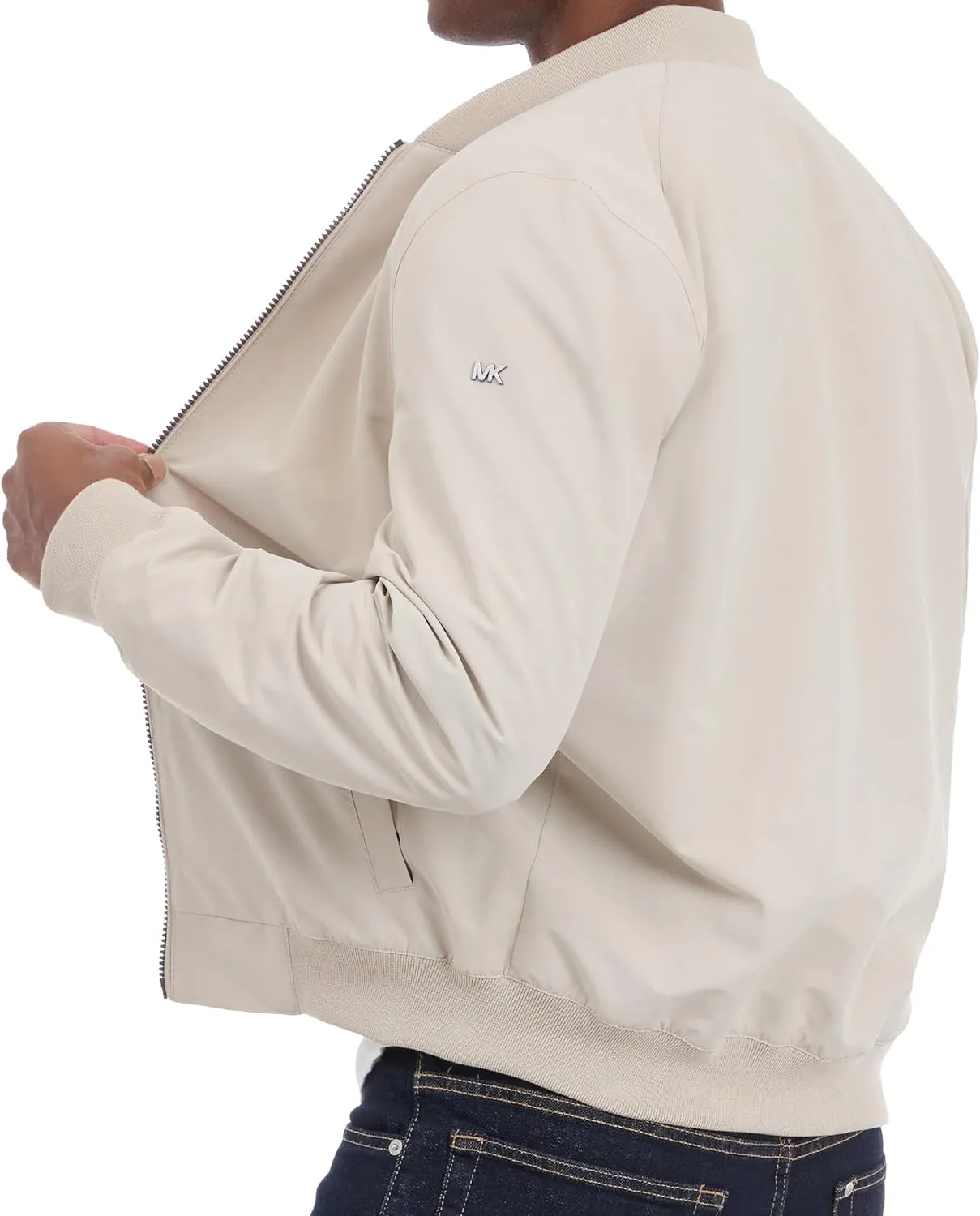 Michael Kors Men's Lightweight Bomber Jacket, Wind and Water Resistant
