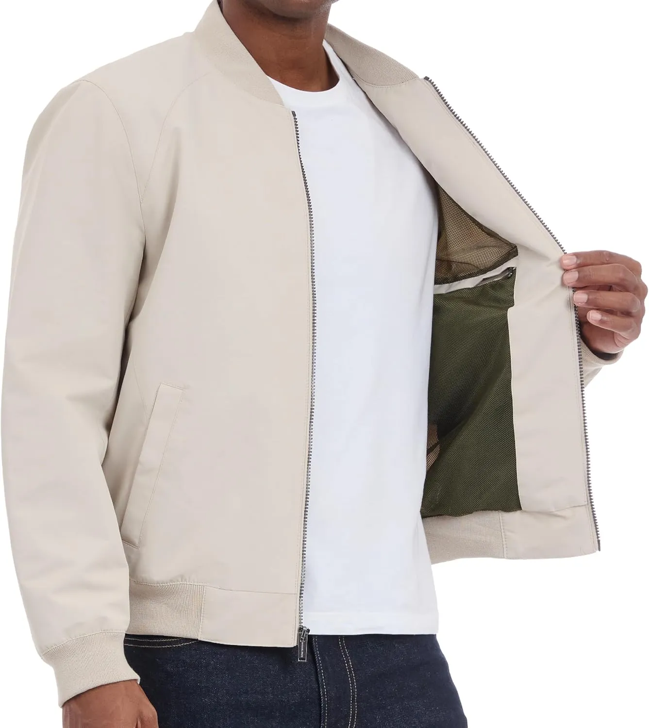 Michael Kors Men's Lightweight Bomber Jacket, Wind and Water Resistant