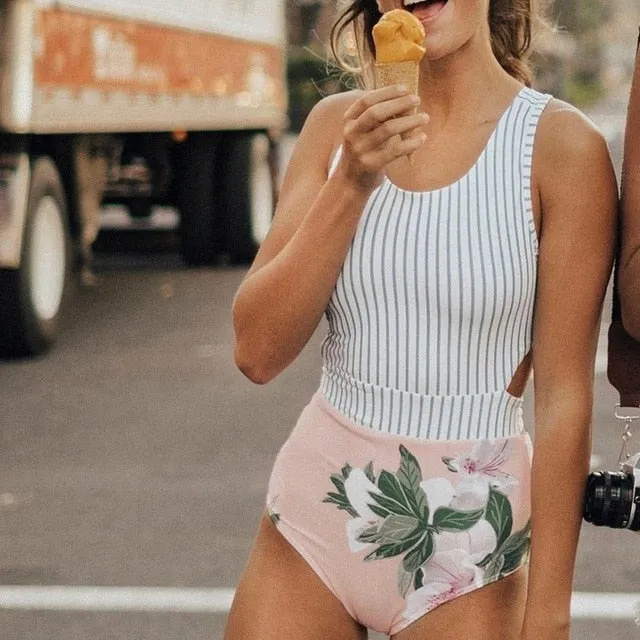 Minimalism Le Print Stripe Bikinis