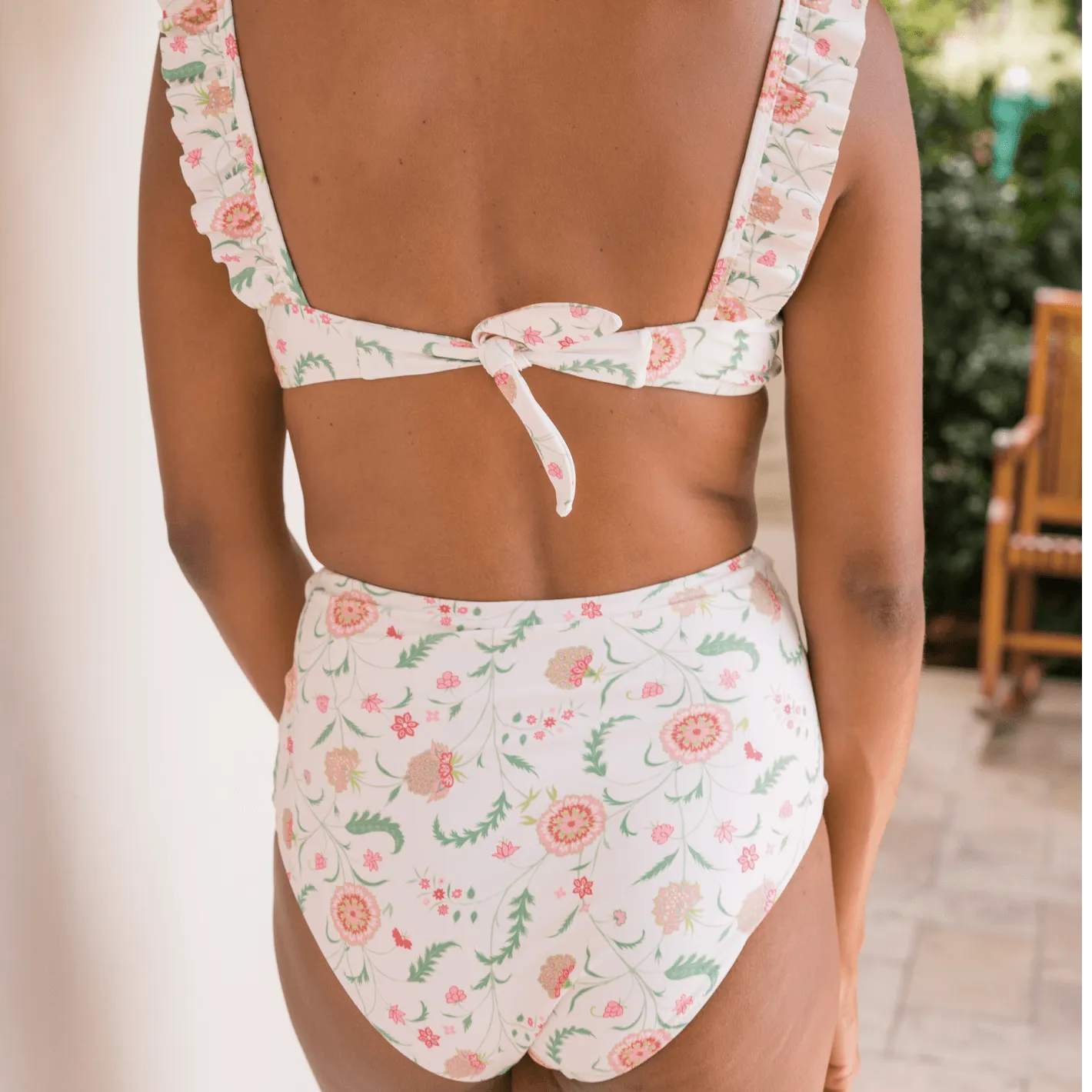 minnow x sister parish women's cloister botanical high waisted bikini bottom