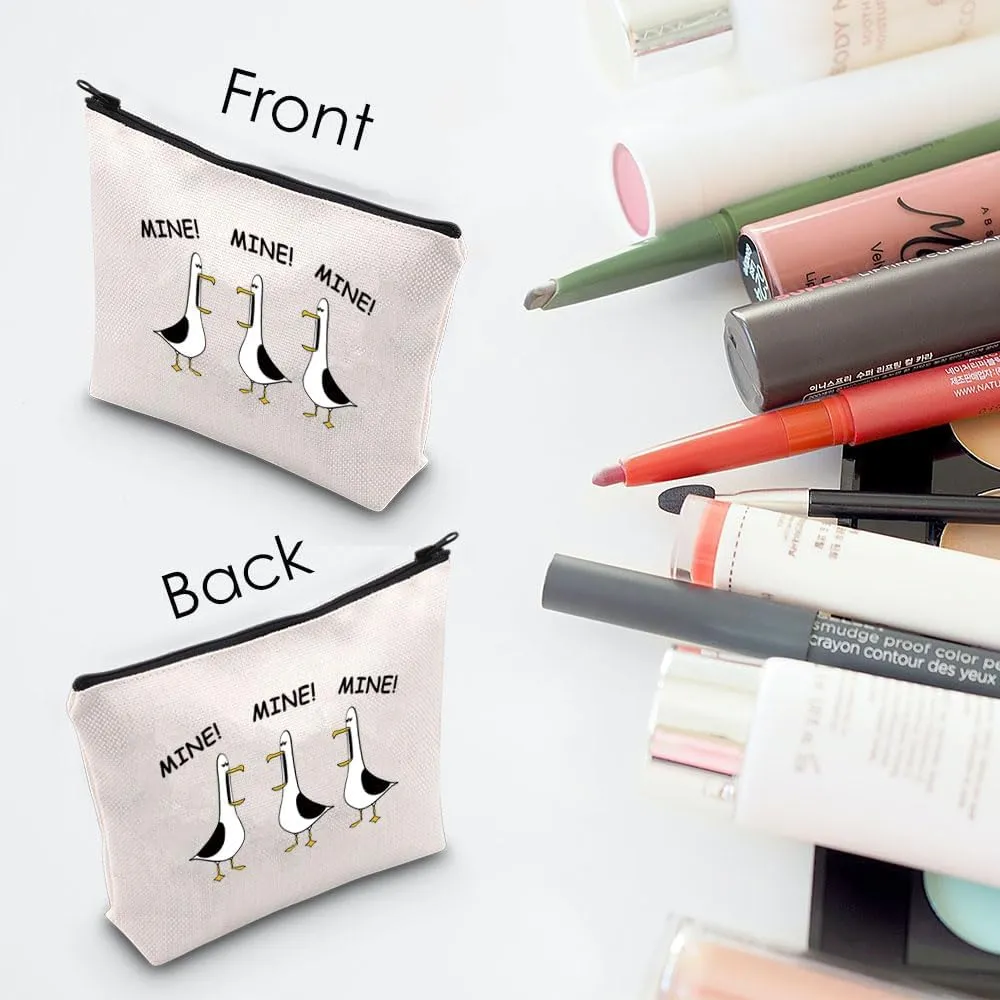 MNIGIU Cosmetic Bag - Makeup, Travel - White - Animal Pattern - Water-Resistant - Zipper Closure