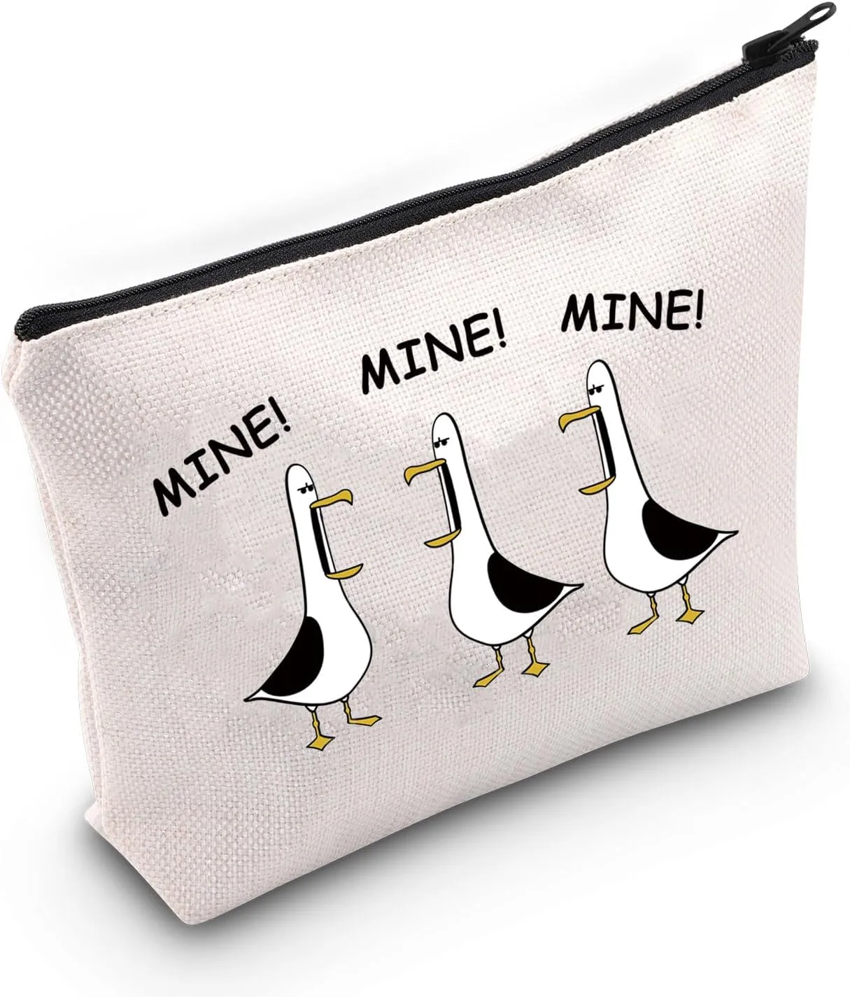 MNIGIU Cosmetic Bag - Makeup, Travel - White - Animal Pattern - Water-Resistant - Zipper Closure