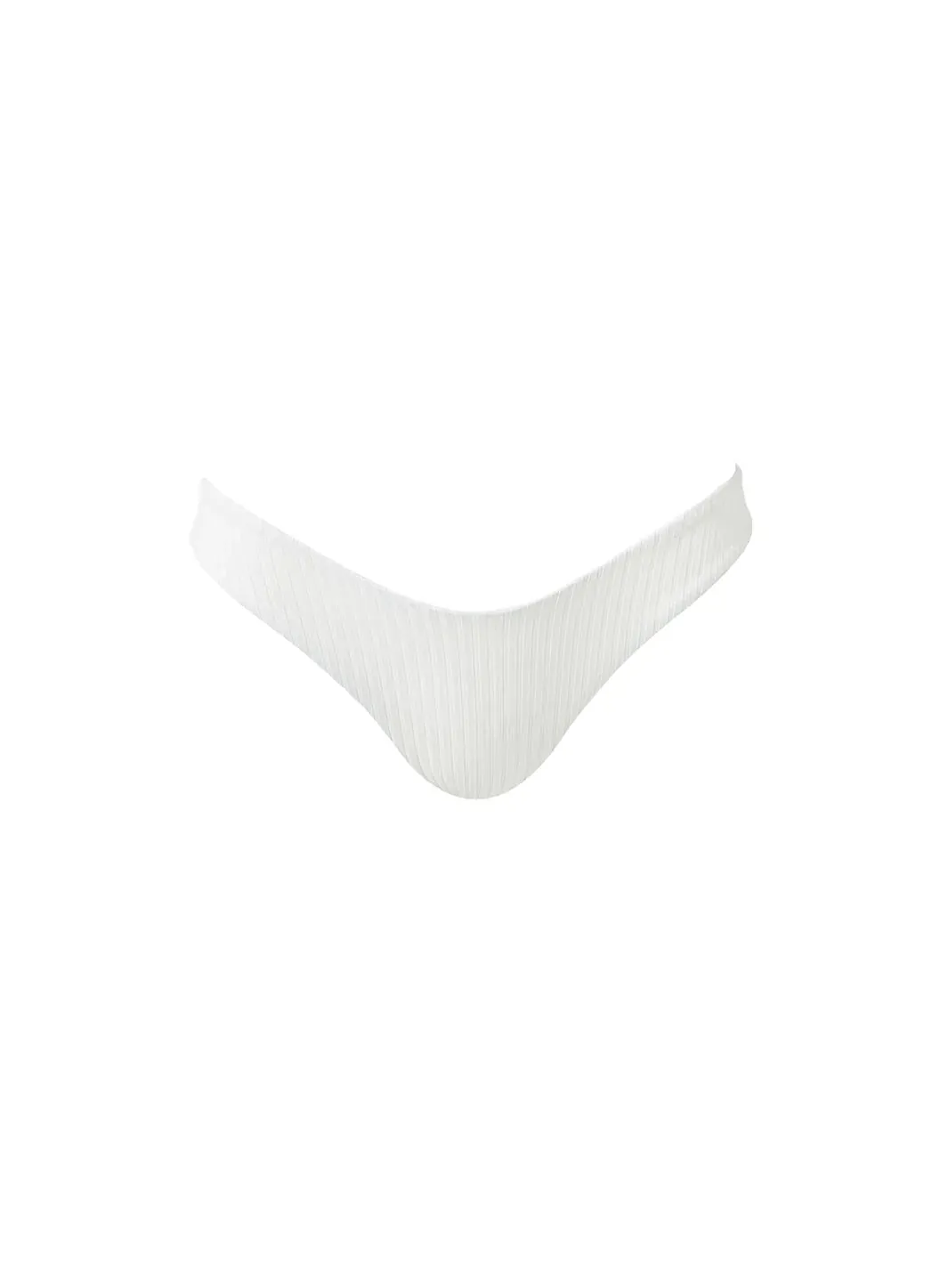 Montreal White Ribbed Bikini Bottom