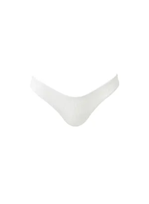 Montreal White Ribbed Bikini Bottom