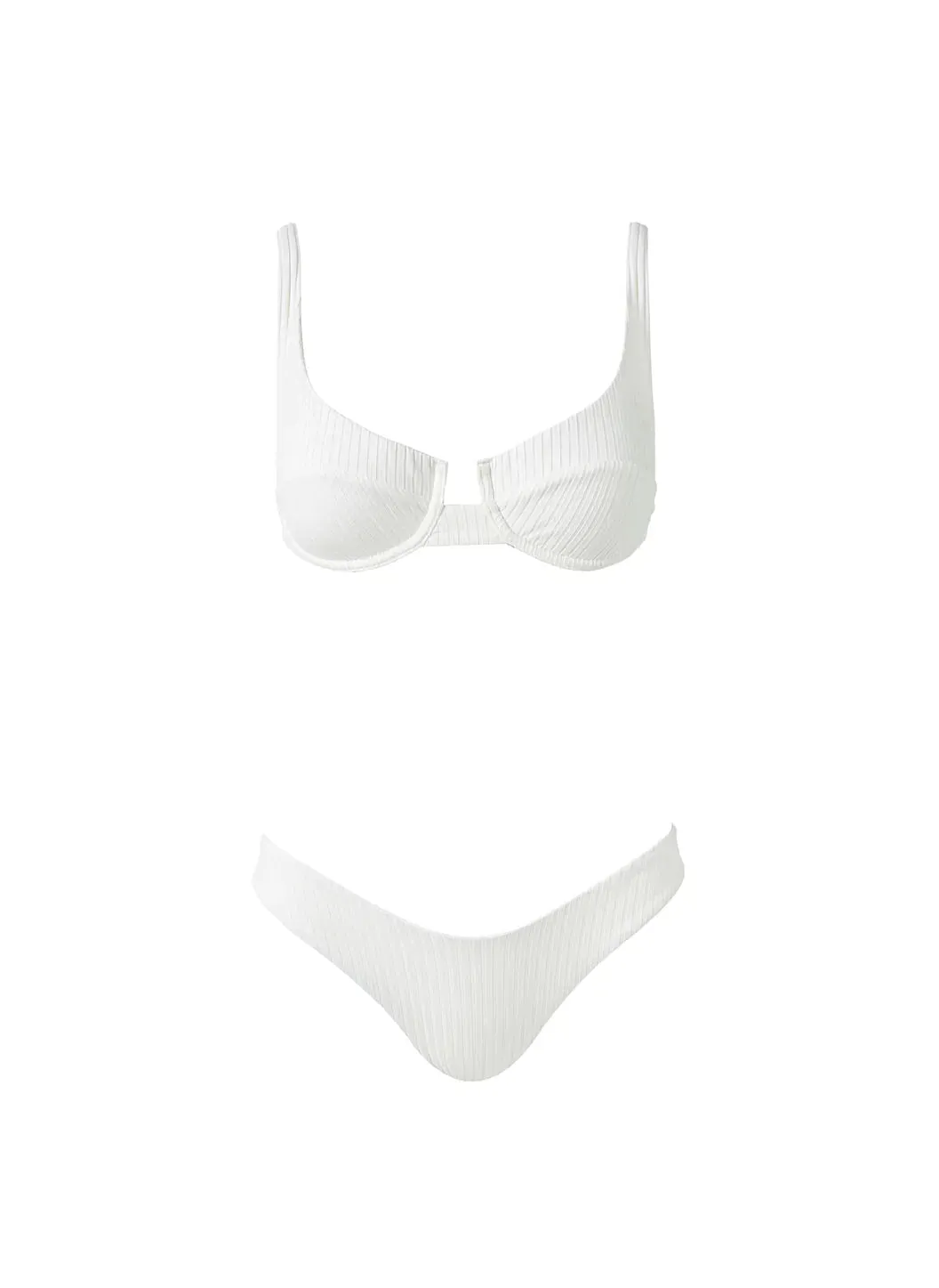 Montreal White Ribbed Bikini Bottom