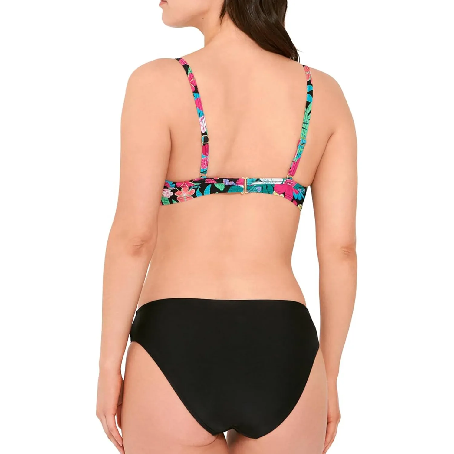 MS-CRBK - Wholesale Women's Tropical Floral Print Hipster Bikini