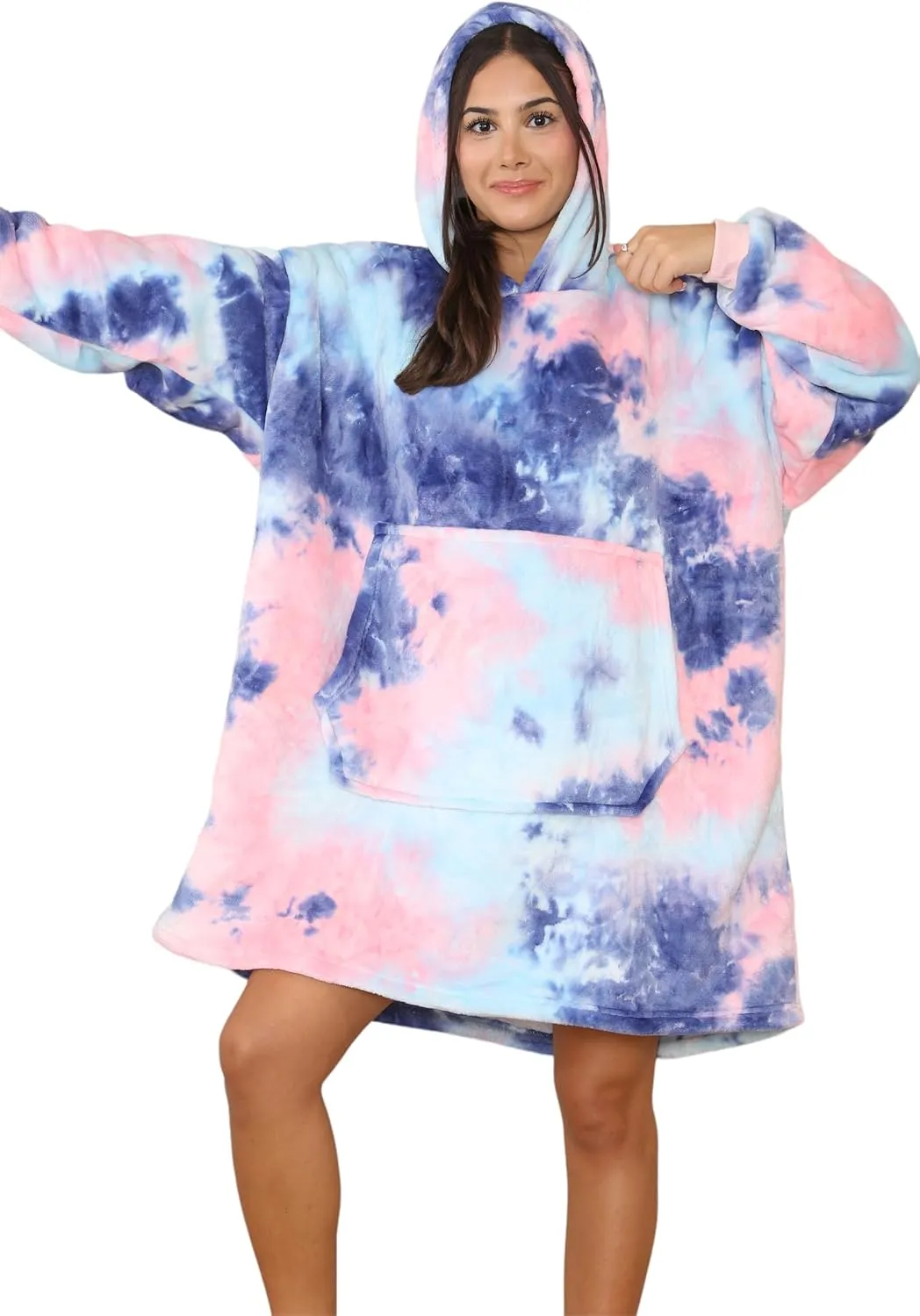 MS9 Women's Oversized Wearable Blanket Fleece Hoodie Sherpa Soft and Warm Lining