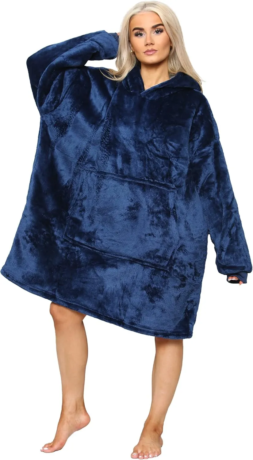 MS9 Women's Oversized Wearable Blanket Fleece Hoodie Sherpa Soft and Warm Lining