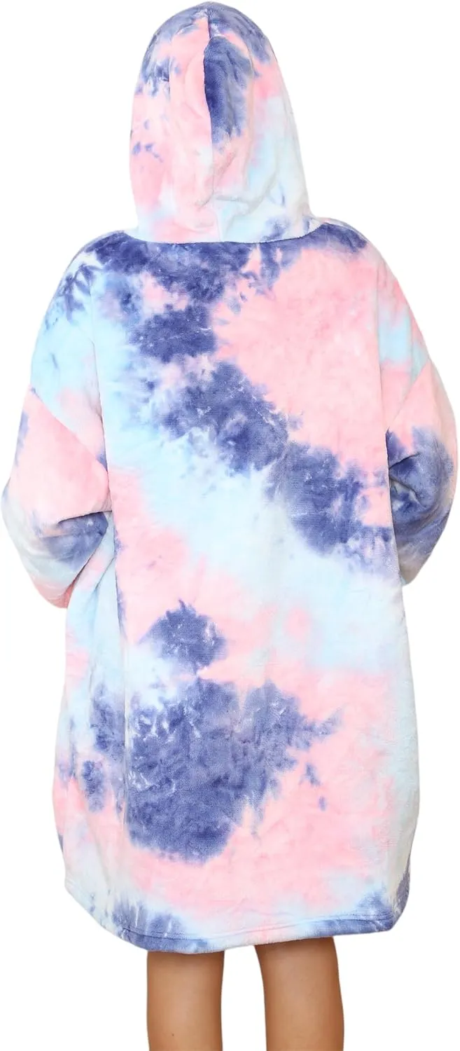 MS9 Women's Oversized Wearable Blanket Fleece Hoodie Sherpa Soft and Warm Lining