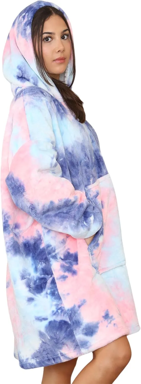 MS9 Women's Oversized Wearable Blanket Fleece Hoodie Sherpa Soft and Warm Lining