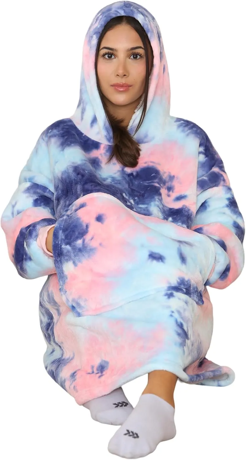 MS9 Women's Oversized Wearable Blanket Fleece Hoodie Sherpa Soft and Warm Lining