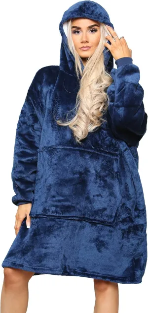 MS9 Women's Oversized Wearable Blanket Fleece Hoodie Sherpa Soft and Warm Lining