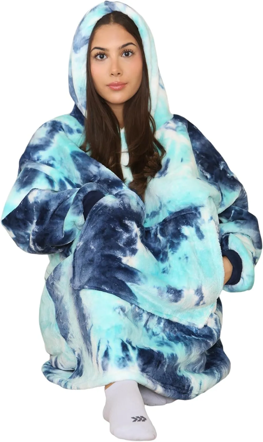 MS9 Women's Oversized Wearable Blanket Fleece Hoodie Sherpa Soft and Warm Lining