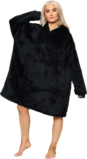 MS9 Women's Oversized Wearable Blanket Fleece Hoodie Sherpa Soft and Warm Lining