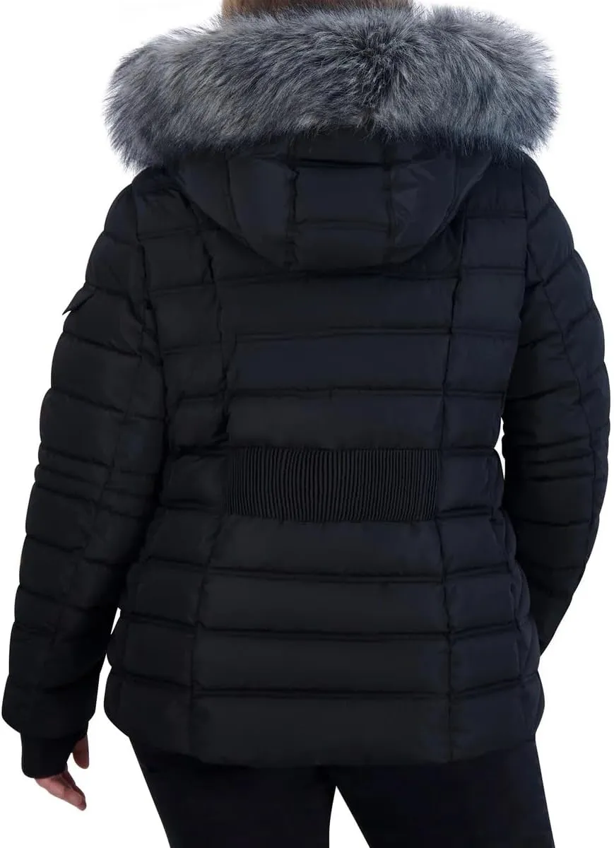 Nautica Ladies' Puffer Water Resistant with Faux Fur Hood